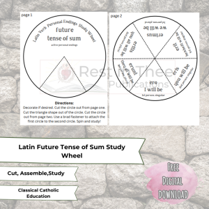 Latin Future Tense of Sum Study Wheel