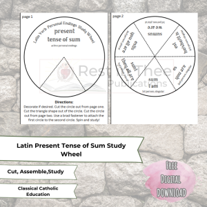 Latin Present Tense of Sum Study Wheel