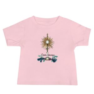 Eucharistic Christmas Venite Adoremus Baby Jersey Short Sleeve Tee