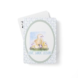 Love Labor Leisure Original Watercolor Chicks Floral Playing Cards