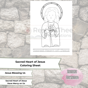 Sacred Heart of Jesus Coloring Sheet