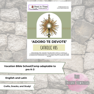 Vacation Bible School Adoro Te Devote Catholic Arts and Crafts Shop Icon